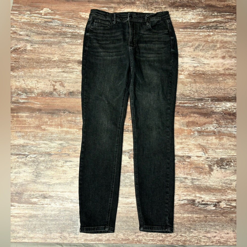 EUC Judy Blue Black Denim Jeans Skinny Fit Jeans Chic Pants, Size 15/32